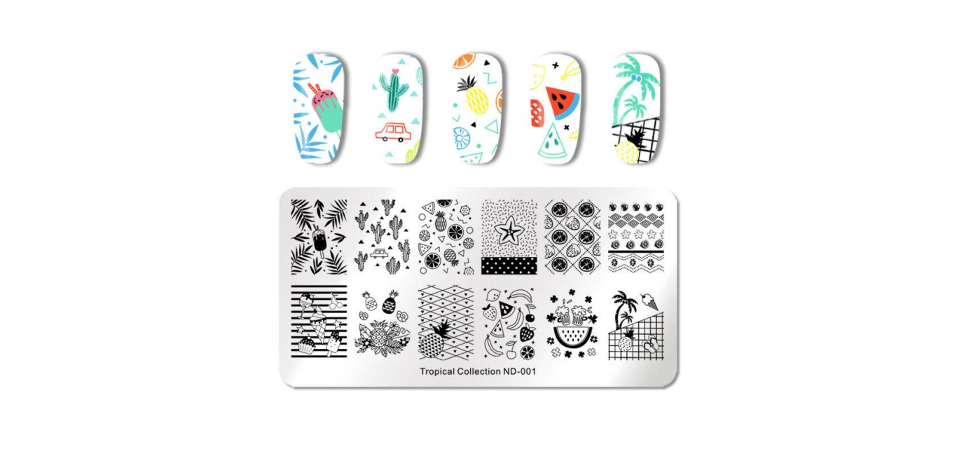 Placas de Nicole Diary Tropical Collection Nail Art Store